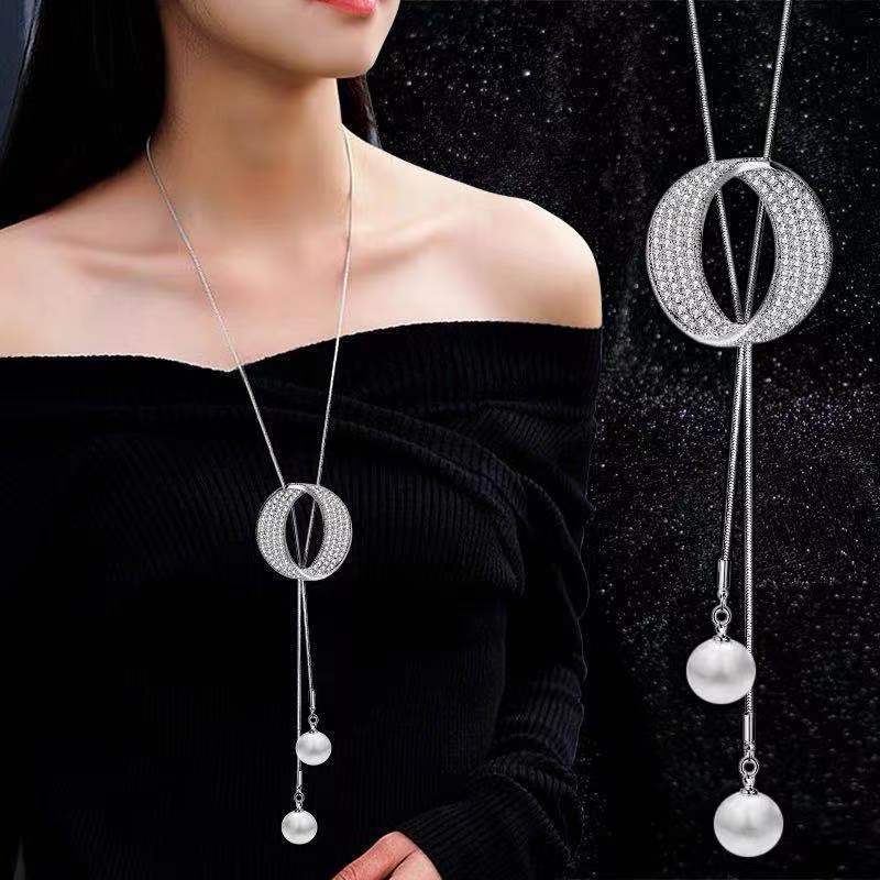 Non-fading Chain Adjustable Long Sweater Necklace Clothes Accessories Pendant