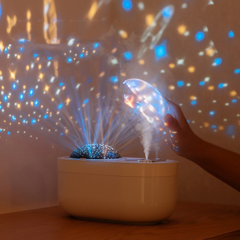 Double spray projection humidifier