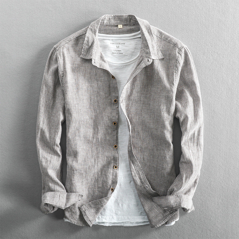 Men's Casual Long Linen Sleeves Shirt
