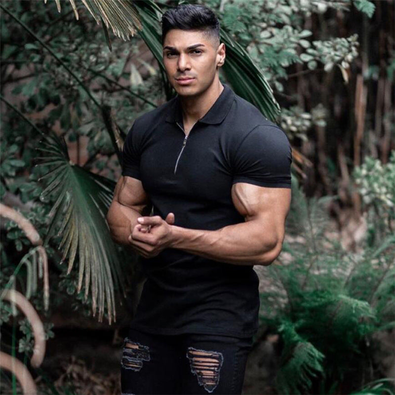 Sports Polo Shirt Summer Short-sleeved Tops Men's Short-Sleeved Polo Shirt Solid Color Men's T-Shirt Summer Casual Comfortable Men's Clothing