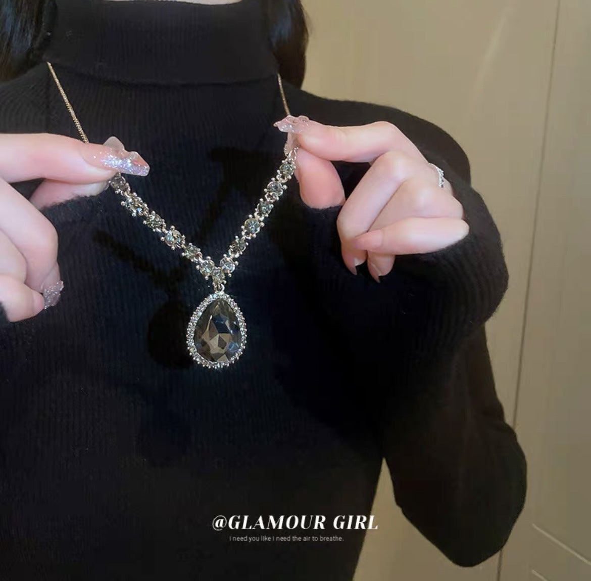 Non-fading Chain Adjustable Long Sweater Necklace Clothes Accessories Pendant