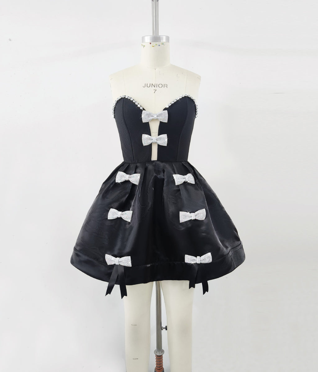 Bowknot Diamond Birthday Party Formal Dress Party Bandage One-piece Dress