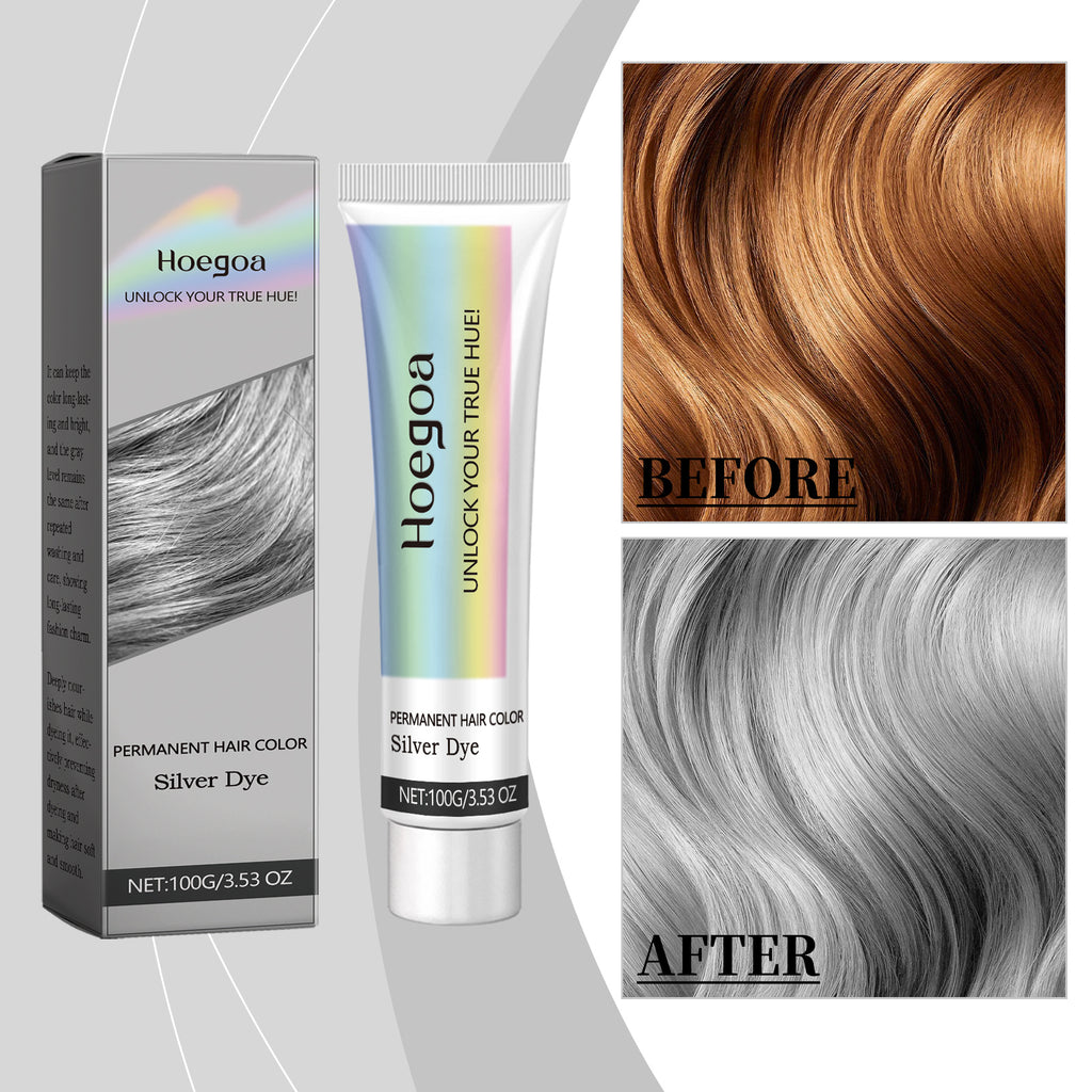 Hoegoa Grey Hair Cream Provides Long-lasting Nourishment And Plant Extracts For Hair Care, Trendy Hair Coloring And Hair Styling Agents