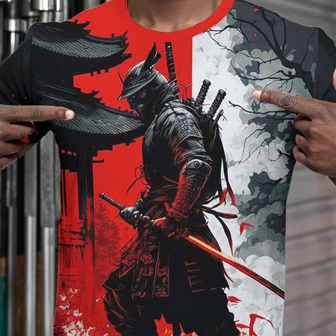 Versatile Men's Casual 3D Printed Short Sleeves