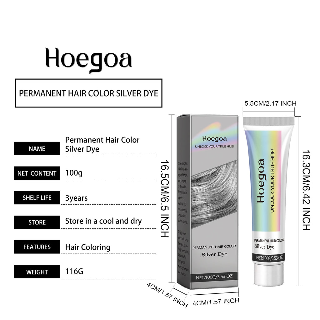 Hoegoa Grey Hair Cream Provides Long-lasting Nourishment And Plant Extracts For Hair Care, Trendy Hair Coloring And Hair Styling Agents