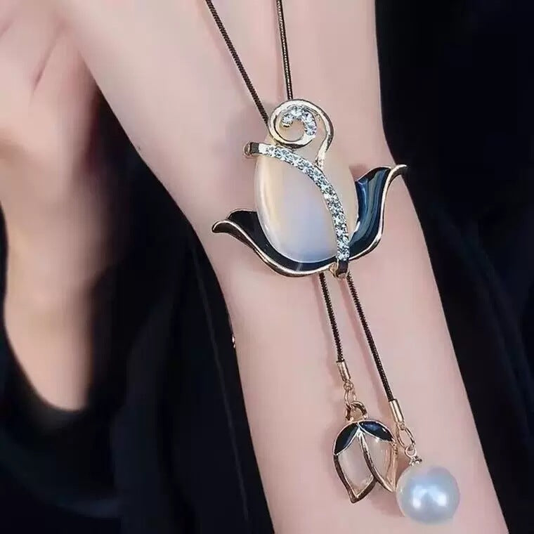 Non-fading Chain Adjustable Long Sweater Necklace Clothes Accessories Pendant