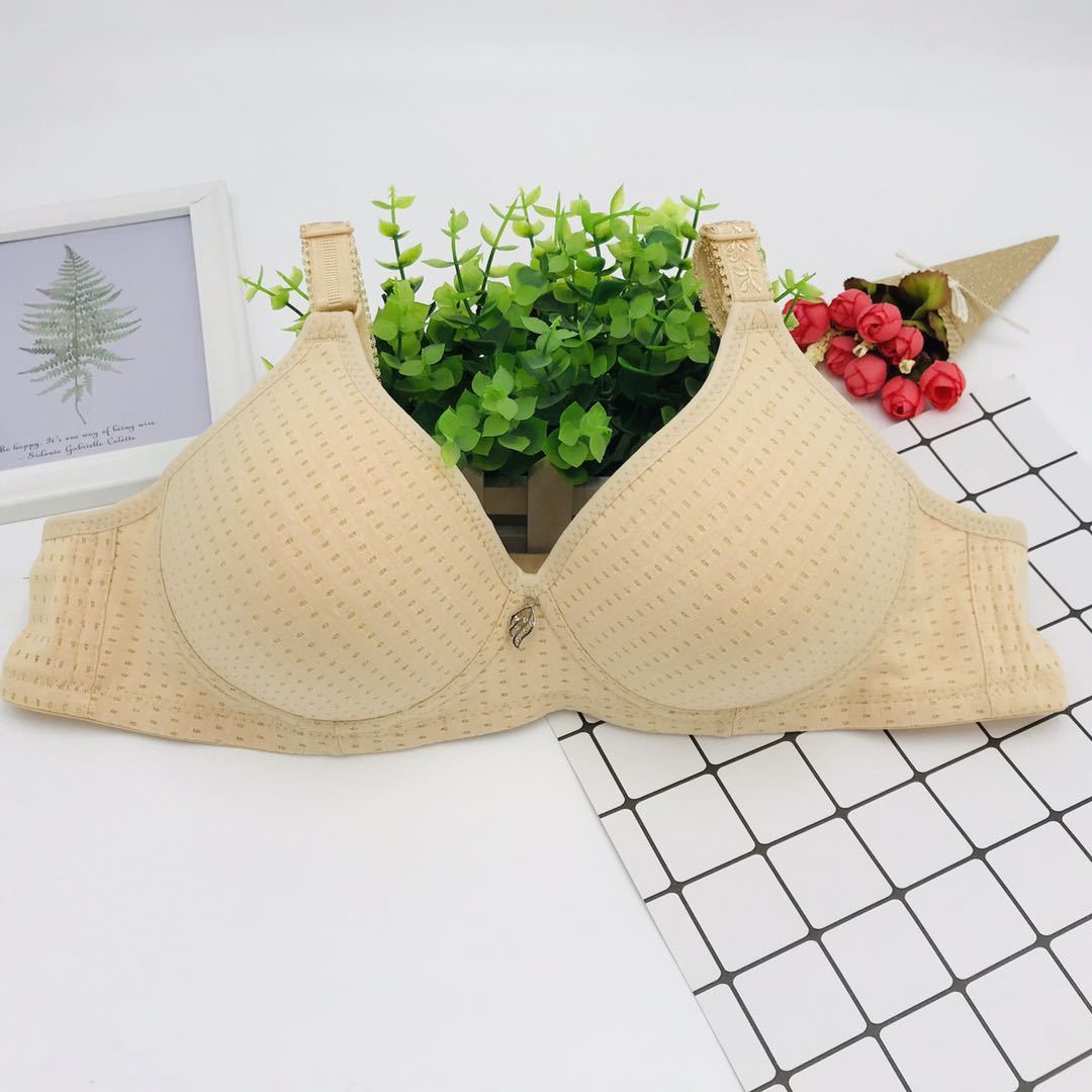 Bamboo Charcoal Cup Cotton Bra 3 Breasted Without Steel Ring